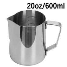Jarra para espumar leche, jarra para arte latte, jarra medidora de acero inoxidable, herramienta de barista para espresso, accesorios de café