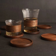 TIME OWNER Posavasos de madera de nogal y haya para té o café, manteles individuales decorativos, resistentes al calor, cuadrados, para bebidas, cuencos y teteras