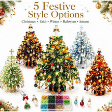 Handmade DIY Beaded Christmas Tree Making Kit Mini Crystal Bead Christmas Tree Desktop Decor Christmas DIY Craft Supplies Creati