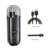Men's Nose Hair Trimmer USB Rechargeable Electric Nose Ear Hair Clipper LED Display Portable Grooming Tool