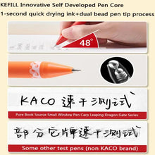 KACO Lucky Koi Gel Pens Gain Good Luck, Cute Carton 800m Writing Length Push Action Special Pen for Student Exams, Gift Stickers