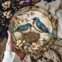 Round Wooden Bird Wall Plaque, 20cm Vintage Print for Home and Garden Decor - image 9