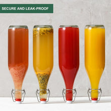 Classic Swing Top Glass Bottles 1L w/Marker & Labels - Clear Bottle with Caps for Juice, Water, Kombucha, Wine, Beer Brewing