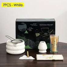4/6/7PCS Japanese Matcha Set with Ceramic Bowl Bamboo Matcha Whisk and Tea Scoop for DIY Tea-making Tools Accessories