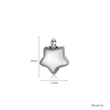 Colgante de mini urna de cremación de acero inoxidable con forma de corazón/cruz/estrella/candado para collar/pulsera, joyería conmemorativa al por mayor