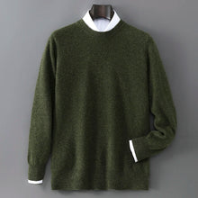 New Autumn And Winter Pure Wool Sweater Men's Round Neck Loose Thick Pullover Sweater Solid Color Cashmere Knitted Base Sweaters