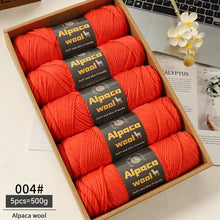 500g Alpaca Wool 245 Chunky Knitting Yarn Multi-Color Autumn and Winter Fashionable Gift for Men and Women DIY Knitting Material Kit for Warm Sweaters, Coats, Scarves, Hats, Gloves, Leg Warmers, Knee Pads Yarn Balls 5Pcs/Pack