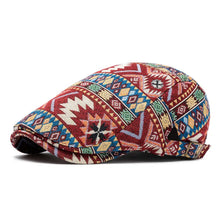 2024 Autumn and Winter Polyester Print Newsboy Caps Flat Peaked Cap Men and Women Painter Beret Hats 154