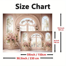 Elegant and Romantic Wedding Banner - Love and Flower Design, Polyester Fiber, Perfect for Wedding