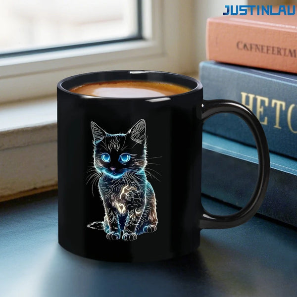 Taza de gato linda para oficina y hogar, taza de café, taza de agua, taza de cerámica, juego de tazas de vidrio para café, taza autoagitable, juego de tazas de té, taza de cerámica