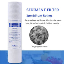 Waternoble 10 Inch 1 / 5 Micron PP Cotton Sediment Water Purifier Front Filter Cartridge Replacement for Reverse Osmosis System