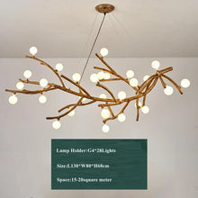 Modern Nordic Retro LED Chandelier For Living Bedroom Tree Branch Art Ceiling Pendant Lights Brown Antique Hanging Lamp Decor Li