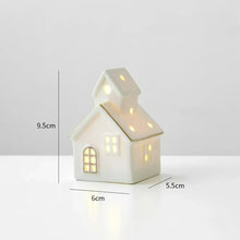 Christmas Tree House Creative Ceramic Ornaments Luminous Snow House Snow House Scene Arrangement Tabletop Small Ornaments