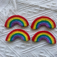 Hand-knitted Crochet Rainbow Hair Clips Cotton Wool Cap, Sweater Canvas Bag Decoration, Clothing Patch Accessories, 5 Pcs, 10Pcs