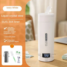 110V/220V Portable Electric Tea Coffee Kettle Tea Coffee Kettle Travel Boil Water StewableThermal Bottle English Menu