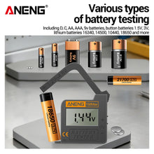 Universal Digital Battery AA/AAA/1.5V/9V/C/D 3.7V Lithium Battery Tester ANENG 168Max CR2032/LR44 Button Battery Detection Tools