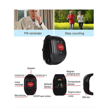ABLD Elderly 4G SOS Watch GPS Tracking Wristband Bracelet Emergency Alarm GPS Tracking Heart Rate Blood Pressure Monitor-B