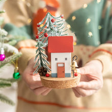 Christmas Collectible Buildings & Accessorie Figurine Ornaments Winter Wooden House Tabletop Scenes Holiday Tabletop Home Decor