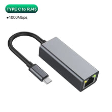 USB Type C Wired Ethernet Gigabit Adapter 1000Mbps USB3.0 RJ45 Network Card For MacBook PC Window Android USB Lan Internet Cable