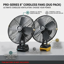 Camping Fan 8In Outdoor Fishing Wireless Desktop Portable Metal Fan Strong Wind Fan For Makita/Dewalt 18V BatteryPin