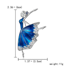 RINHOO Gymnastics Flower Dancer Crystal Brooches for Women Cute Pin Bijouterie High Quality Corsage Fashion Wedding Jewelry