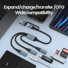 Elough USB to Type-c HUB Charging Cable Transmission Splitter Adapter OTG Computer Docking 3 in 1 Type-c Port HUB