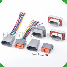 Conector eléctrico automotriz impermeable de 12 pines macho y hembra, arnés de cables tipo pigtail para DT04-12P-L012 DT06-12S DT04-12P