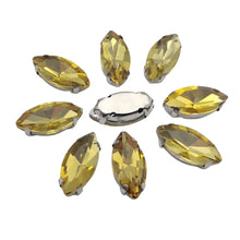 Horse Eye Shape Glass Rhinestones With Claw Marquise Sew On Stone Strass Diamond Silver Metal Base Crystals For Needlework