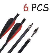 6/12PCS 20 Inch Crossbow Arrow Black Crescent Nock Mixed Carbon Arrows Outdoor Hunting Games for 250LB Crossbow
