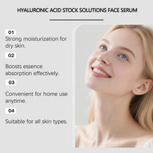 Hyaluronic Acid Stock Solutions Face Serum with Roller Microneedle Set Moisturizing Anti-Wrinkle Facial Serum Smoothing Refresh