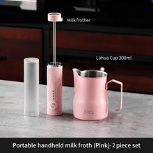 Juego de espumador de leche eléctrico para café Bincoo con taza, mezclador de espuma de leche, taza para arte latte de 300/450 ml