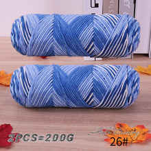 2 PCs Colorful 5-strand Dyed Milk Cotton Baby Sweater Yarn Self Woven Scarf Medium Thick Handmade DIY Woven Crochet Material Bag