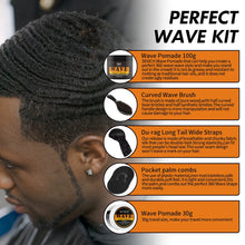 Pomada de control de ondas con biotina de 3.53 oz para hombres Sevich Sport, gel para cabello ondulado de fijación fuerte con cepillo, aceite, champú y acondicionador para cabello ondulado