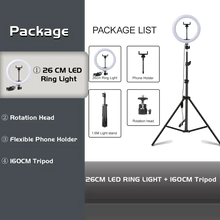 10" LED Selfie Ring Light Home Stuido Lighting Dimmable Round Lamp Tripod Trepied Makeup Selfie Ring Lamp Phone LIGHT FOR VIDEO