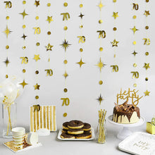 Gold 45th 40th 50th Happy Birthday Paper Banner Decoration Hanging Birthday Number Circle Twinkle Star Garland Streamer Backdrop
