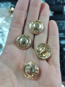 Vintage Gold Metal Shank Buttons, 10 Pcs Round Buttons for Suits and Coats - image 34