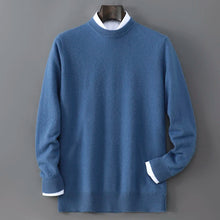 New Autumn And Winter Pure Wool Sweater Men's Round Neck Loose Thick Pullover Sweater Solid Color Cashmere Knitted Base Sweaters