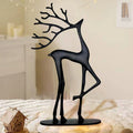 Reindeer Christmas Decor, Resin Reindeer Figurines, Modern Minimalist Xmas Sculpture, Elegant Indoor Holiday Decor