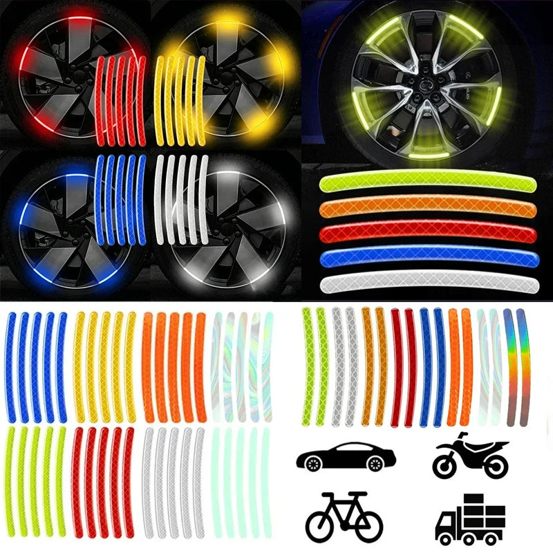 Reflective Wheel Rim Stickers for Car, Motorcycle and Bike, 20 or 40 Pcs