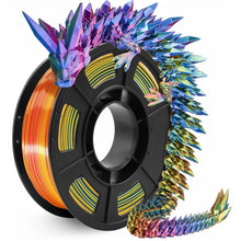 Multicolor 3D Printer Filament,Dual/Tri Color 1.75mm PLA Silk Shiny Printing Filament,250g(0.55lbs) Fit Most FDM 3D Printer