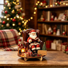 Christmas 2D Wooden Tabletop Decor with Stand Santa Snowman Reindeer Ect. Xmas Holiday Desktop Decor for Home Party