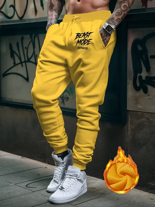 Autumn Winter Running Joggers Sweatpants Sport Casual Trousers Fitness Gym Breathable Pants 2024 Number Printed Men's Pants New