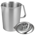 0.5-2L Stainless Steel Milk Frothing Jug Measurement Jug Milk Pot Large Mouth Graduated Beaker Clear Marking Coffee Accessories