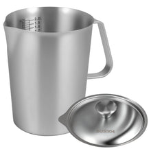 0.5-2L Stainless Steel Milk Frothing Jug Measurement Jug Milk Pot Large Mouth Graduated Beaker Clear Marking Coffee Accessories