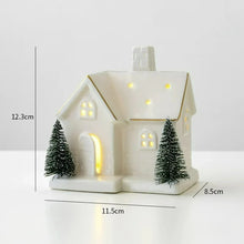 Christmas Tree House Creative Ceramic Ornaments Luminous Snow House Snow House Scene Arrangement Tabletop Small Ornaments