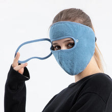 Máscara facial completa a prueba de viento y polvo para ciclismo y esquí, transpirable, con protección ocular, gafas antivaho de alta definición y capucha.