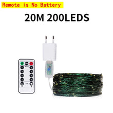 10-200M LED String Lights Fairy Green Wire Outdoor Christmas Light Tree Garland For New Year Street Home Party Wedding Decor
