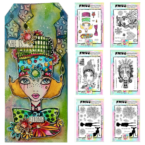 Journal Face Doodle Girl Clear Stamps DIY Scrapbook Diary Greeting Card Decoration Handmade Embossing Template Mould