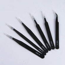 Precision ESD anti-static tweezers set -6-pc stainless steel tool for electronic repair and process modeling, bending 2025