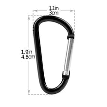 5PCS Outdoor Carabiner D-shaped Bold Metal Travel Kit Camping Aluminum Survival Gear Mountaineering Hooks